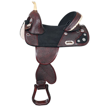 Western Horse Saddle Hilason Treeless Trail Barrel American Leather
